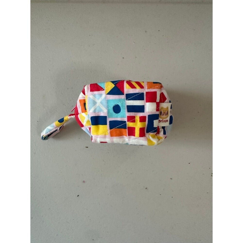 Erimon Handmade Novelty Geometric Nautical Maritime Flags Pattern Cube Pouch